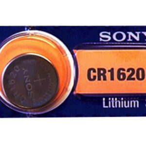MuRata CR1620 75mAh 3V Lithium Primary (LiMnO2) Coin Cell Watch Battery - 1 Piece Tear Strip, Sold Individually