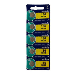 Sony/MuRata LR43 1.5V Alkaline Coin Cell Battery - 1 Piece Tear Strip