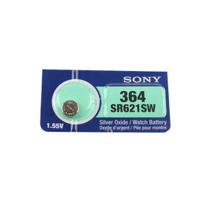 MuRata SR621SW 364 23mAh 1.55V Silver Oxide Watch Battery - 1 Piece Tear Strip, Sold Individually