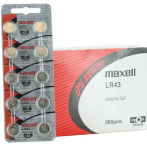 MaxellLR43 55mAh 1.5V Alkaline Coin Cell Battery - Tear Strip
