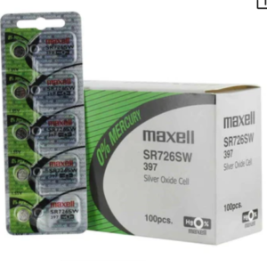 MaxellSR726SW 397 33mAh 1.55V Silver Oxide Button Cell Battery - Hologram Packaging - 1 Piece Tear Strip, Sold Individually