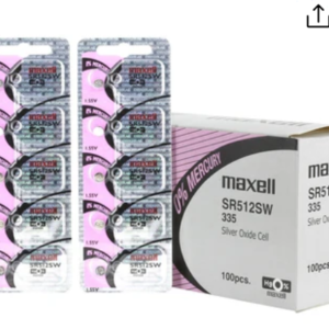 MaxellSR512SW 335 5.5mAh 1.55V Silver Oxide Button Cell Battery - Hologram Packaging - 1 Piece Tear Strip, Sold Individually