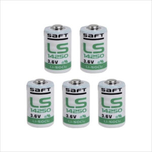 SaftLS-14250-AX 1/2 AA 1100mAh 3.6V Lithium Thionyl Chloride (LiSOCI2) Bobbin Wound Button Top Primary Battery with Axial Leads - Bulk