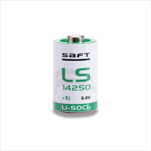 SaftLS-14250-BA 1/2 AA 1100mAh 3.6V Lithium Thionyl Chloride (LiSOCI2) Bobbin Wound Button Top Battery - Made in France - Bulk