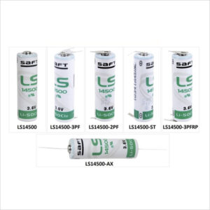 SaftLS-14500-AX AA 2600mAh 3.6V Lithium Thionyl Chloride (LiSOCI2) Bobbin Wound Button Top Primary Battery with Axial Leads - Bulk
